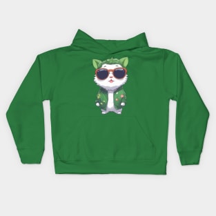 Kawaii Vegan Cat Kids Hoodie